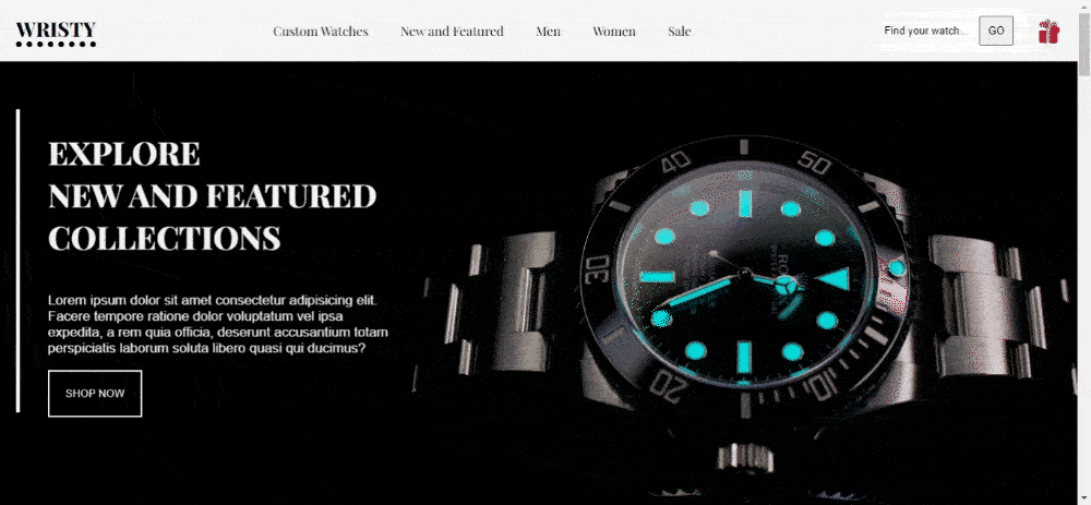 Wristy E-commerce screenshot